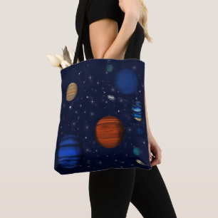 Bolsa Tote Planetas e galáxias no espaço