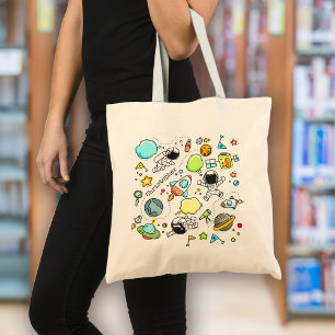Bolsa Tote Planetas Espaciais do Astronauta Cónico Personali