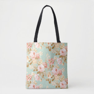 Bolsa Tote Plano de fundo clássico de Flor Popular Sem Costur
