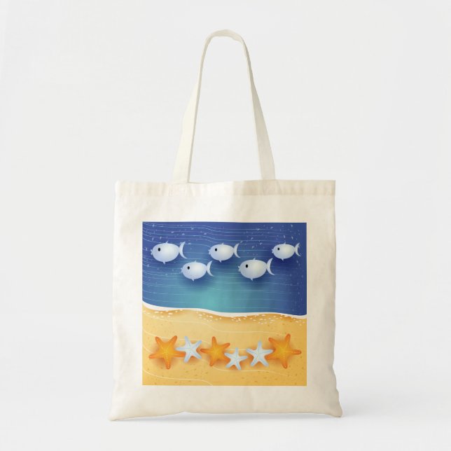 Bolsa Tote Plano de fundo da praia, saco (Frente)