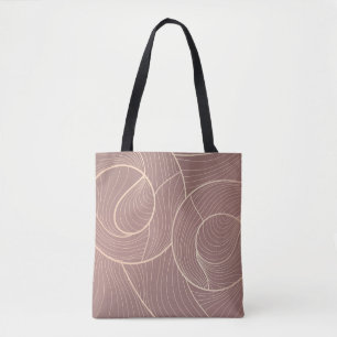 Bolsa Tote Plano de fundo das linhas Douradas do luxo