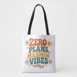 Bolsa Tote Planos Zero Vibrações Máximas Citação Floral Retro