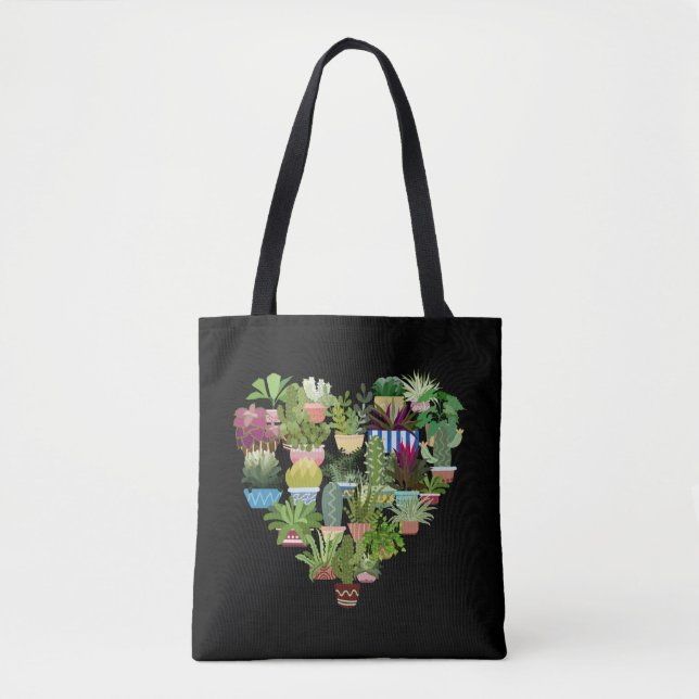 Bolsa Tote Planta de Jardim Vegetal Planta de Coração (Frente)
