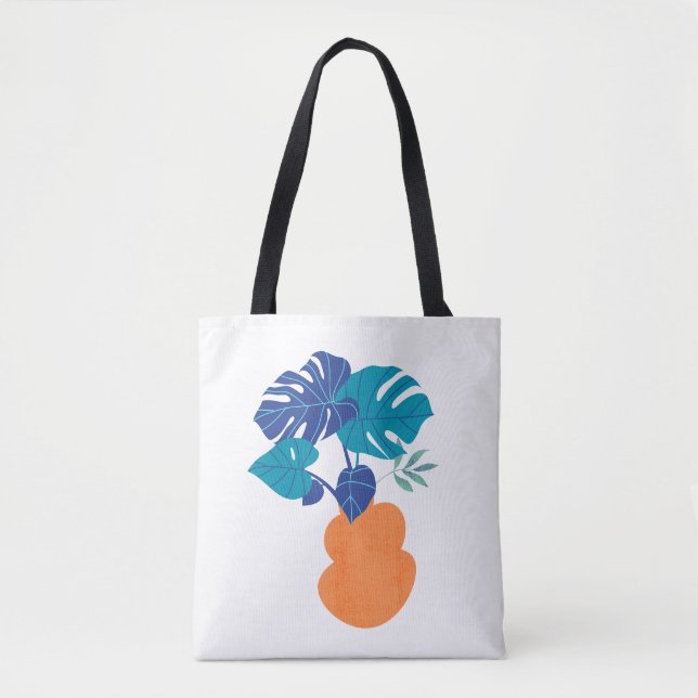 Bolsa Tote Planta Monstera Minimalista Moderna (Frente)
