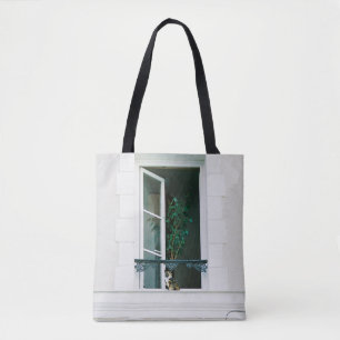 BOLSA TOTE PLANTA VERDE NA JANELA BRANCA