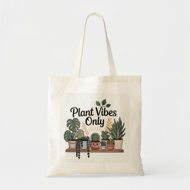 Bolsa Tote Planta Vibes Somente Orçamento Tote Bag (Frente)