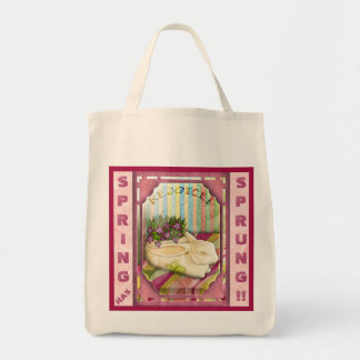 Bolsa Tote Plantador de Coelhinhos de Páscoa Rosa Personaliza