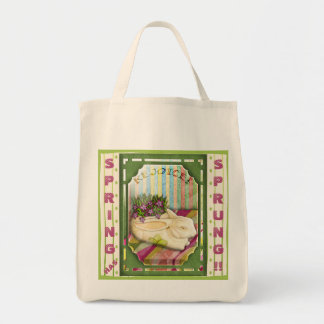 Bolsa Tote Plantador de Coelhinhos de Páscoa Verde Personaliz