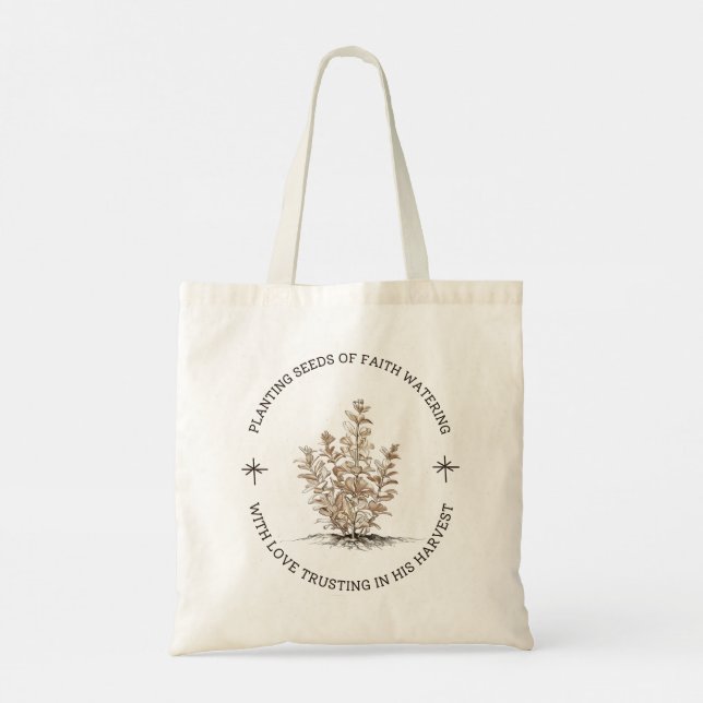 Bolsa Tote Plantar Sementes de Faith Christian Gardener (Verso)