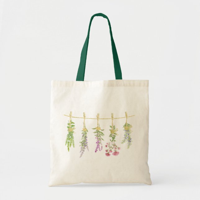 Bolsa Tote Plantas aromáticas secas Herbos aquíferos Saco (Frente)