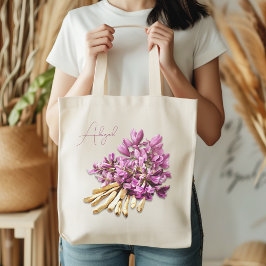 Bolsa Tote Plantas Astragalus Lavandas Flores Personalizadas