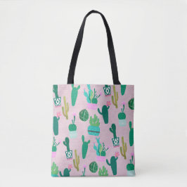 Bolsa Tote Plantas Cactos Cactáceas Rosa Rústicas do Sudoeste