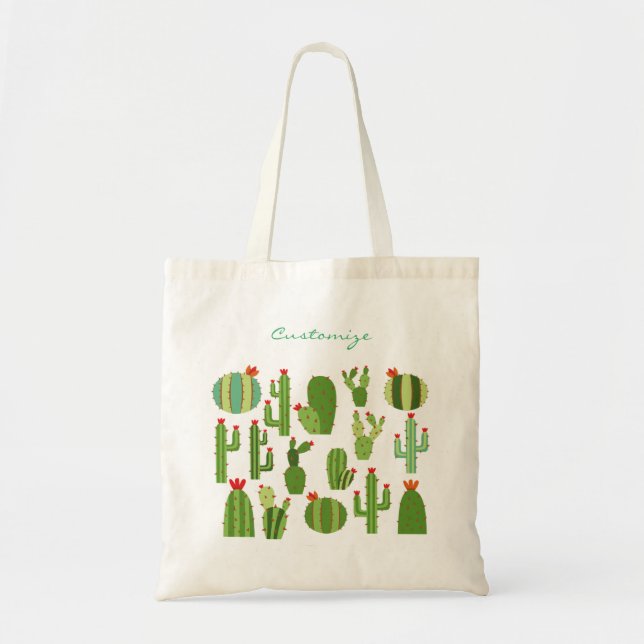 Bolsa Tote Plantas de Cactus Associadas em Bloom Thunder_Cove (Frente)
