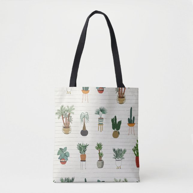 Bolsa Tote Plantas Domésticas: Interior Invisível Desenhado À (Frente)