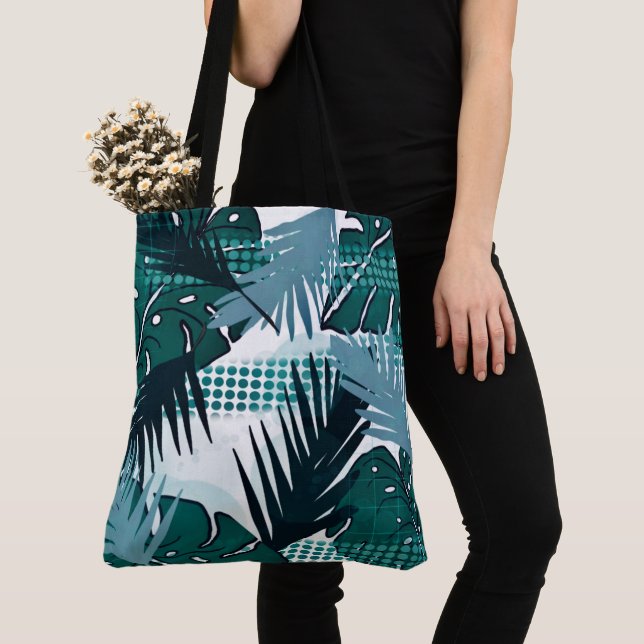 Bolsa Tote Plantas Tropicais, Compre de Impressão botânico/Pr (Close Up)