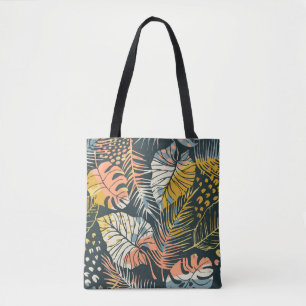 Bolsa Tote Plantas tropicais: padrão abstrato artístico.