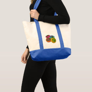 Bolsa Tote Planteiras de Pneus Coloridos – Jardim Floral Bril