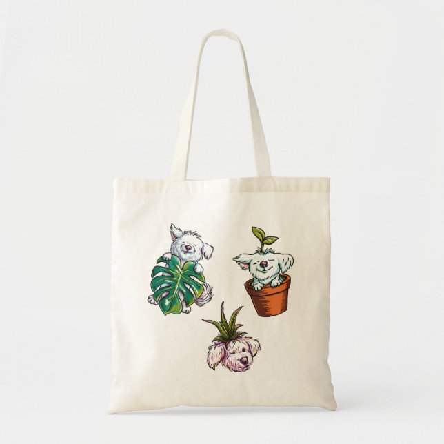 Bolsa Tote Planty Pups: Jack (Frente)