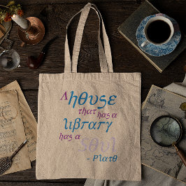 Bolsa Tote Plato Literário Citação Bookish Merch