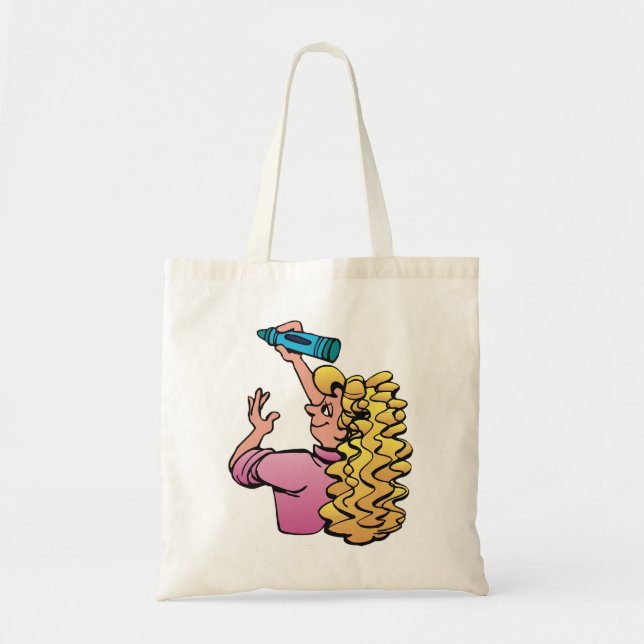 Bolsa Tote Playful Girl with Crayon (Frente)