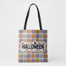 Bolsa Tote Playful Halloween Plaid