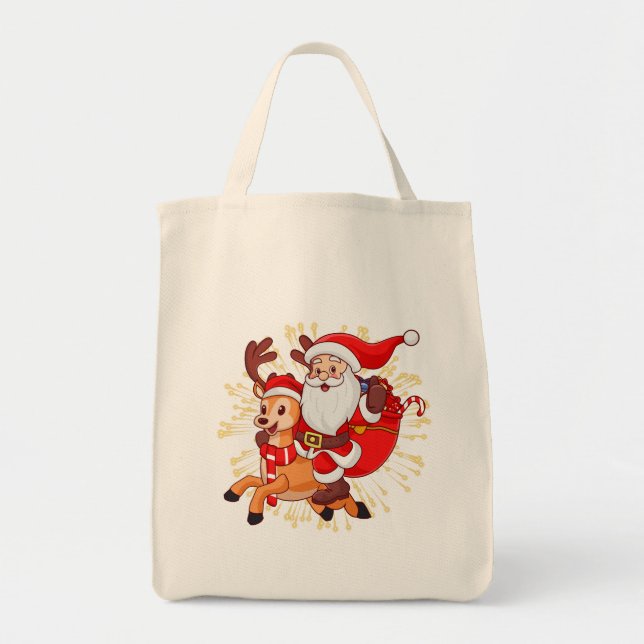 Bolsa Tote **"Playful Santa Claus Design – Fun and Festive Ch (Frente)
