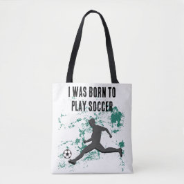 Bolsa Tote Playing soccer graphic black