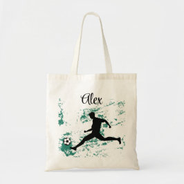 Bolsa Tote Playing soccer graphic black
