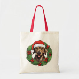 Bolsa Tote Plott Hound Wreath de Natal
