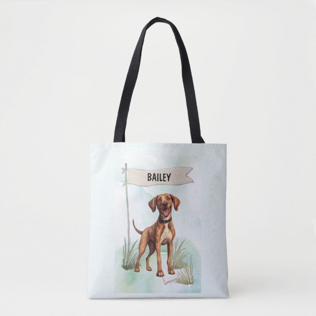 Bolsa Tote Plott Watercolor Personalized Dog (Frente)