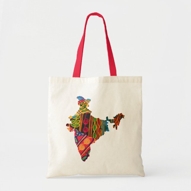 Bolsa Tote PM do bordado de India (Frente)