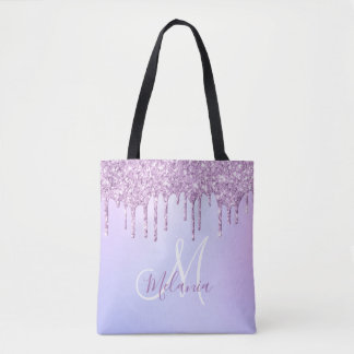 Bolsa Tote Pó de Lavanda Roxo Metálico Personalizado