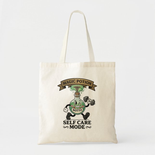 Bolsa Tote Poção Mágica de Auto Cuidado Presente de Fitness (Frente)