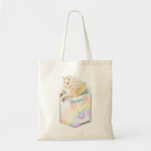 Bolsa Tote Pocket Rainbow Unicorn