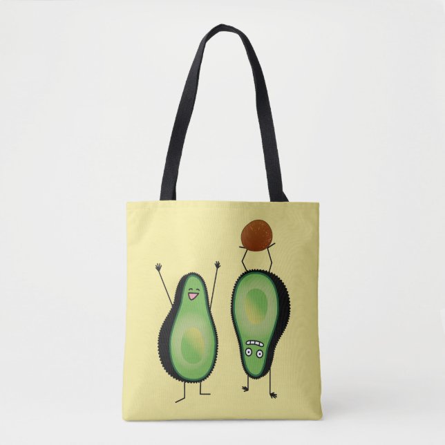 Bolsa Tote Poço engraçado do verde do handstand dos aplausos (Frente)
