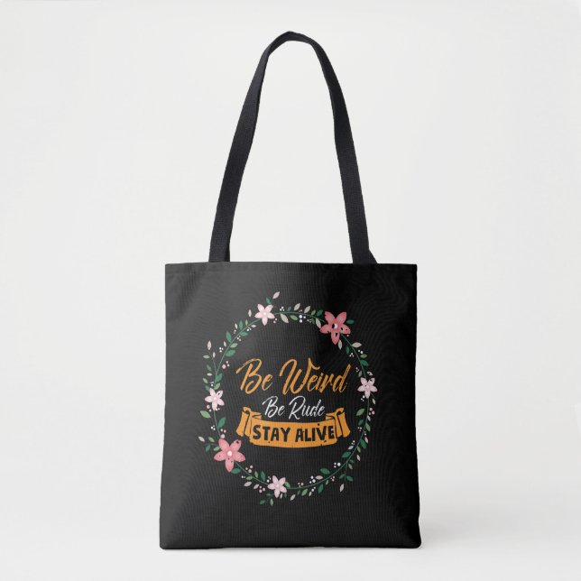 Bolsa Tote Podcast do crime real seja estranho ser rude ficar (Frente)