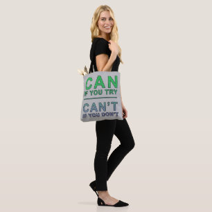 Bolsa Tote "Pode tentar" citação motivacional