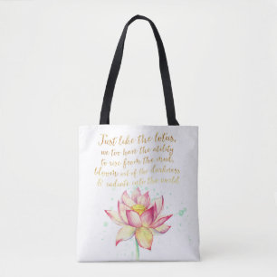 Bolsa Tote Poderosa citação possível com o Lotus