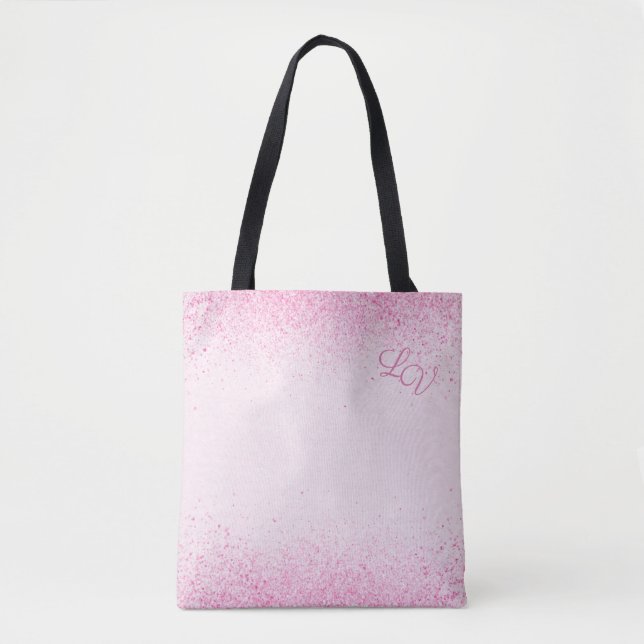 Bolsa Tote Poeira brilhante cor-de-rosa (Frente)