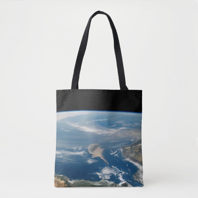 Bolsa Tote Poeira Sobre O Mar Mediterrâneo E A Ilha De Chipre (Frente)