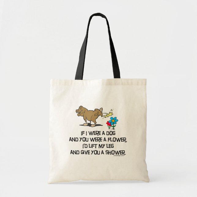 Bolsa Tote Poema de Cachorro Engraçado (Frente)