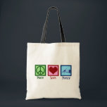 Bolsa Tote Poeta Bonito de Paz e Amor<br><div class="desc">Um belo presente de poeta para um escritor de belos poemas. Poesia de Paz Amor presente.</div>