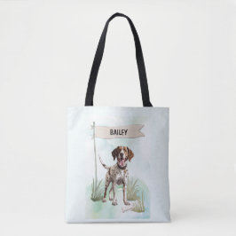 Bolsa Tote Pointer Watercolor Personalized Dog