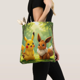 Bolsa Tote Pokémon und seine Treue Freunde Leinwanddruck