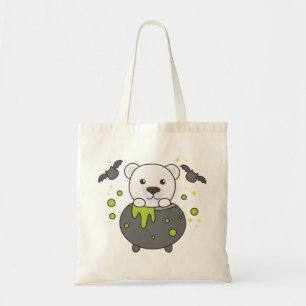 Bolsa Tote Polar Bear Feliz Halloween Cauldron Bat Tote Bag