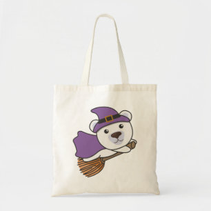Bolsa Tote Polar Bear Halloween Bruxas Meninas Bruxas Figuram