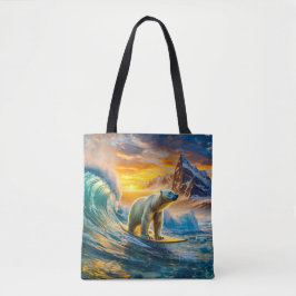 Bolsa Tote Polar Bear Surfs Design por Rich AMeN Gill
