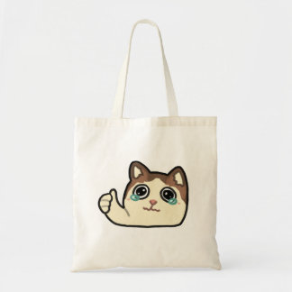 Bolsa Tote polegar para cima do gato chorando