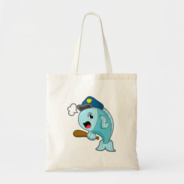 Bolsa Tote Polícia de Peixes chapéu (Frente)