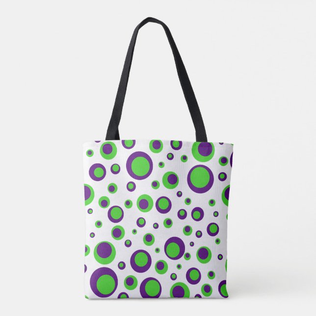 Bolsa Tote Polkadots [Roxo e Verde] (Verso)